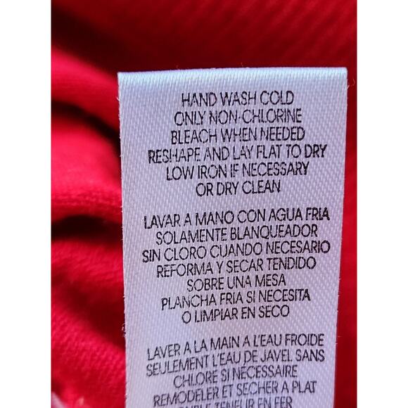 SWEATER/KNIT-CALVIN KLEIN-Red-Mock Turtleneck-Accent Buttons-Long Sleeves-X-LRG - Picture 8 of 14